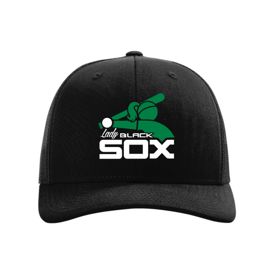 Lady Black Sox Embroidered Hat ~ Black {Multiple Styles}
