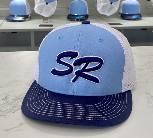 South River Baseball Logo Embroidered Hat ~ Columbia/Navy/White