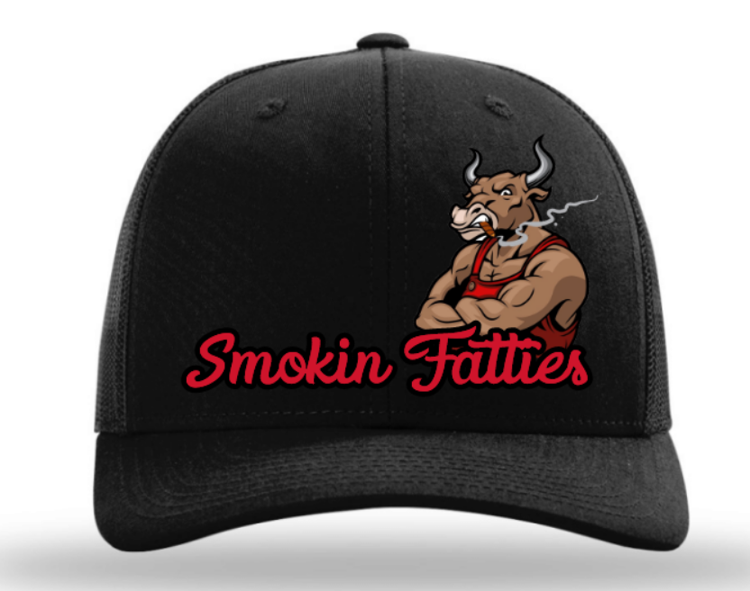 Smokin Fatties "Bull Logo" Embroidered Hat ~ All Black