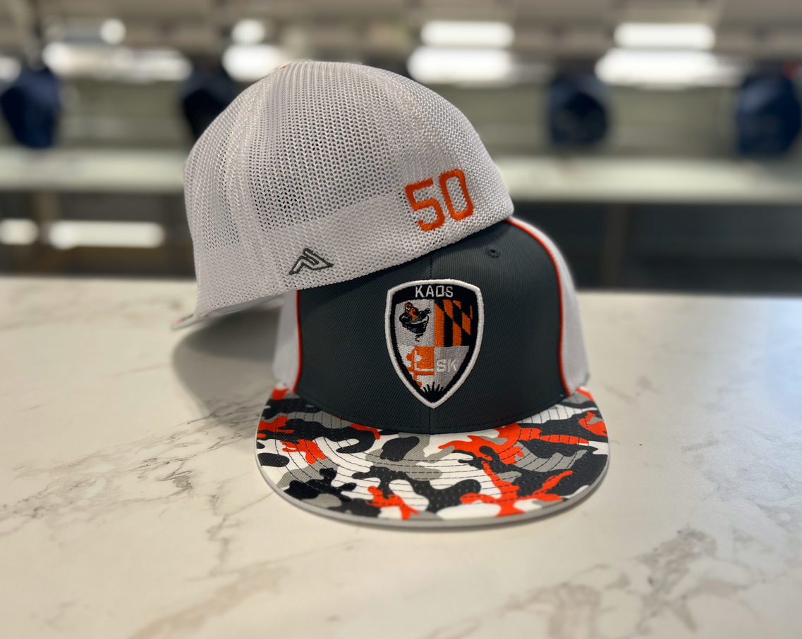 Kaos Logo Embroidered Patch Hat ~ Orange Camo