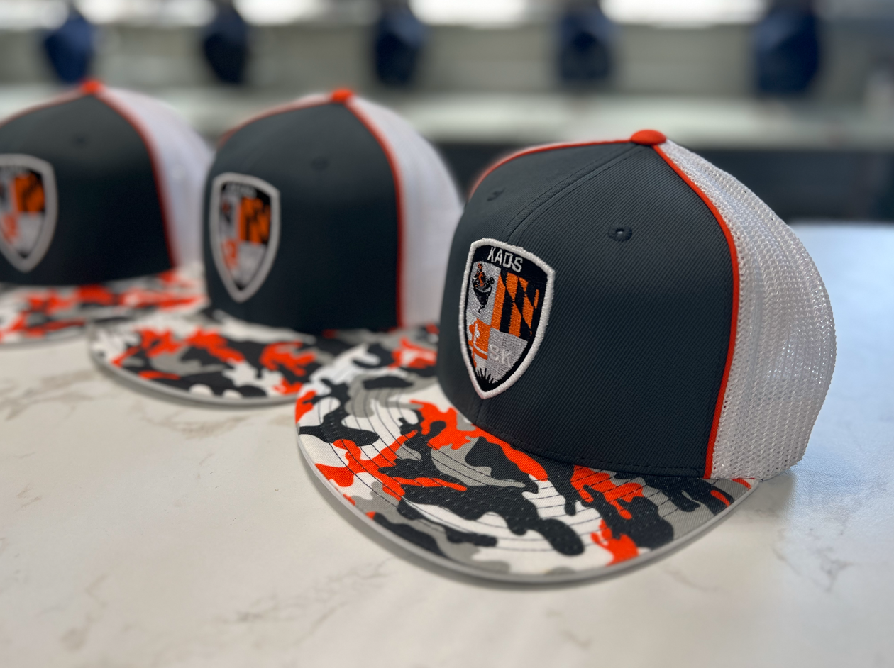 Kaos Logo Embroidered Patch Hat ~ Orange Camo
