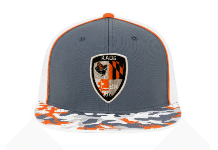 Kaos Logo Embroidered Patch Hat ~ Orange Camo