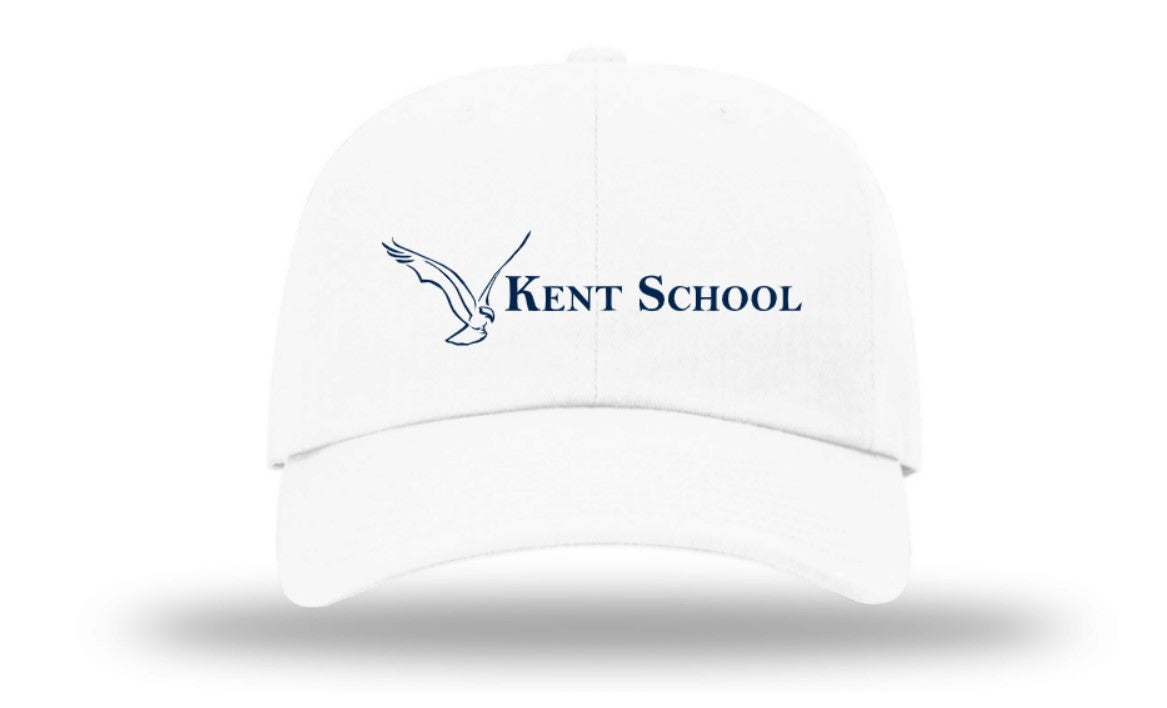 The Kent School Embroidered Hat ~ White Dad Hat