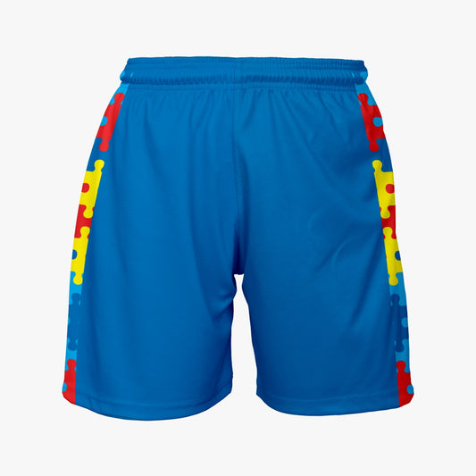 Team Autism Dri Tech Stretch Training Shorts {Puzzle Royal}