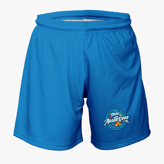 Team Autism Dri Tech Stretch Training Shorts {Solid Royal}