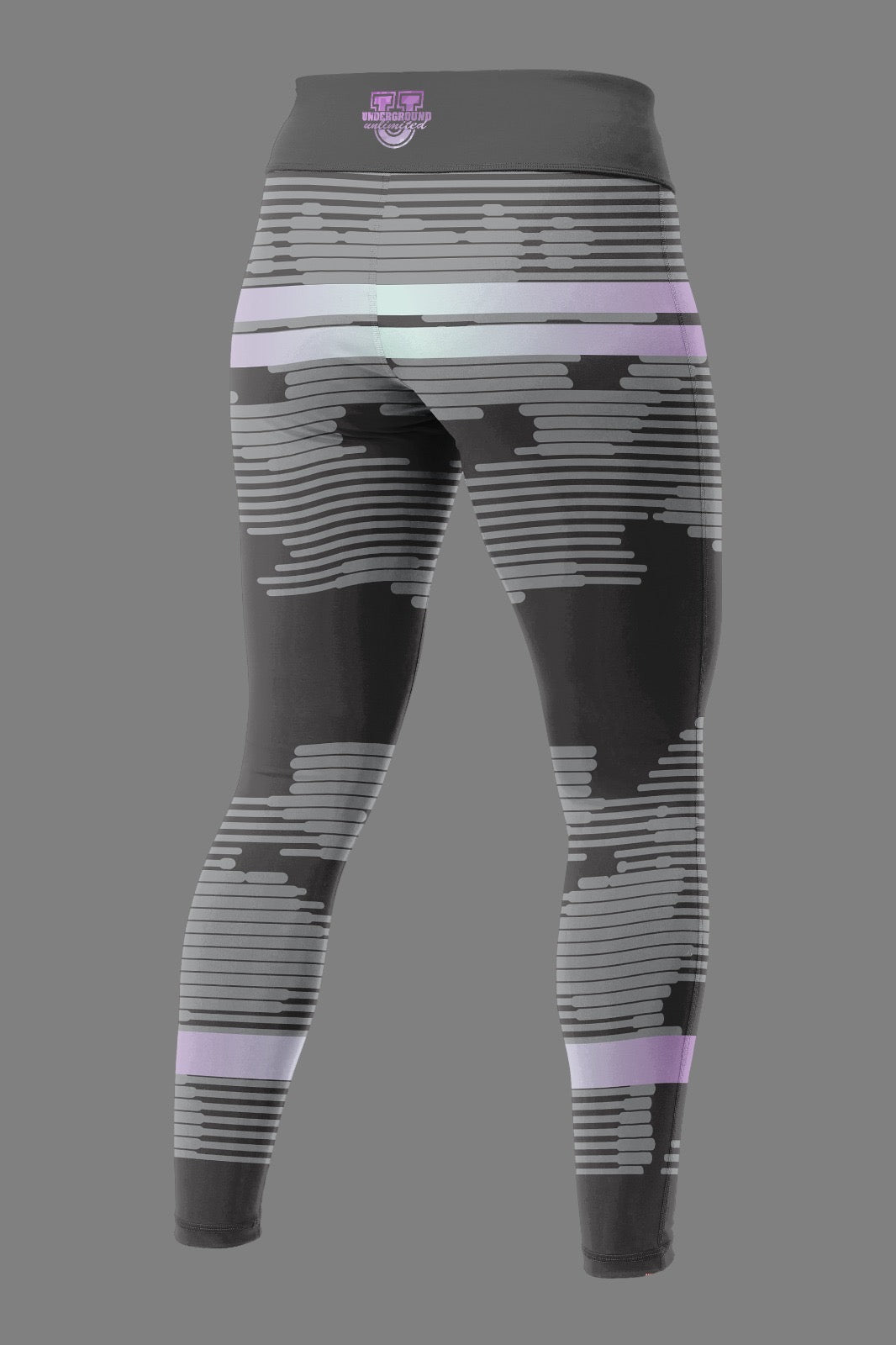 Women's Underground Performance Leggings ~ Black Charcoal Purple