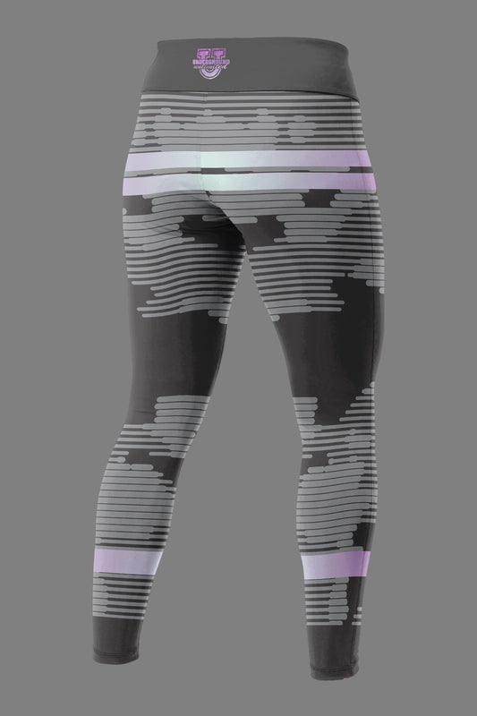 Women's Underground Performance Leggings ~ Black Charcoal Purple