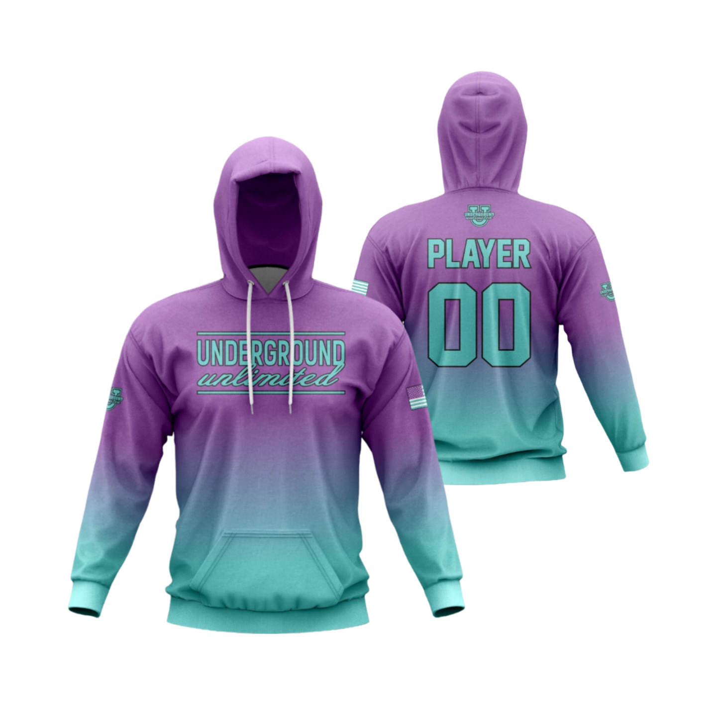 Underground Unlimited 2025 Performance Dri Tech Apparel ~ Purple Teal Ombre