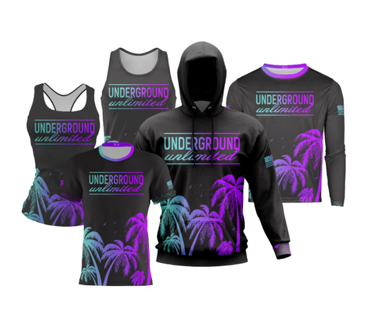 Underground Unlimited Summer 2024 Performance Dri Tech Apparel ~ Black High Flo Tropical