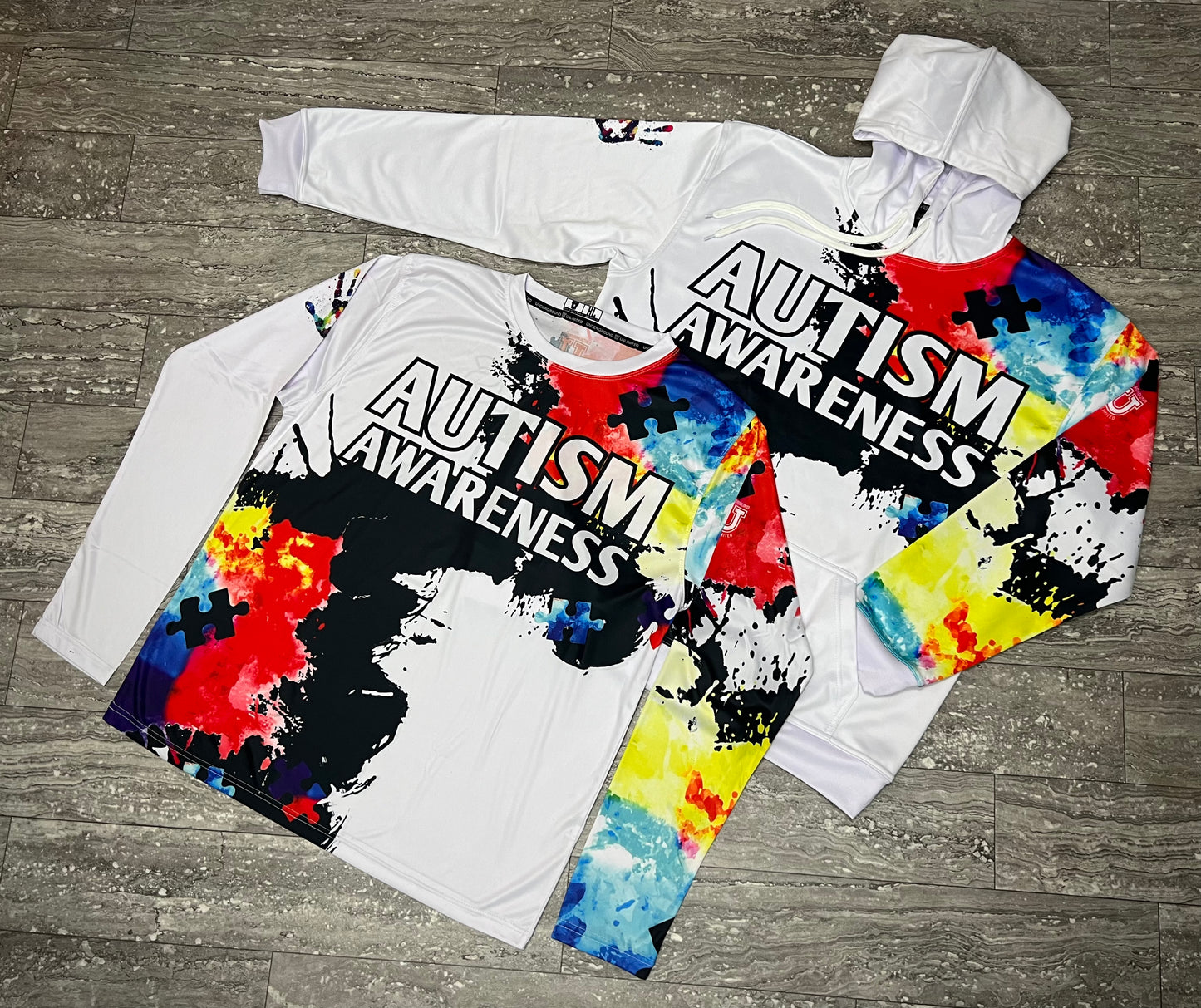Autism Awareness Performance Apparel ~ Watercolor {White}