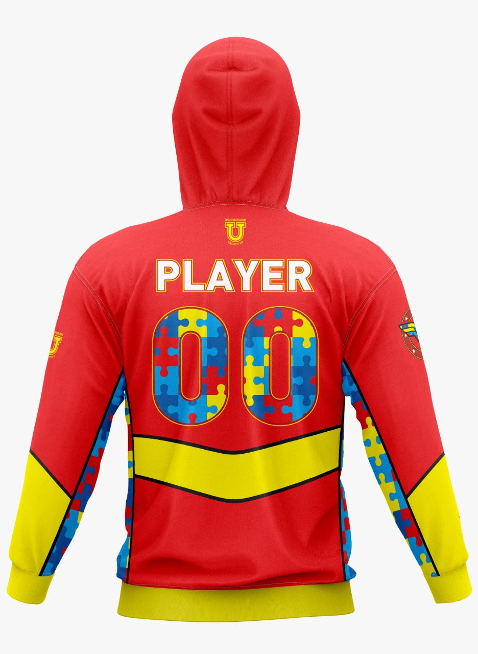 Team Autism Wonderwoman ~ Puzzle Side Design {Red}