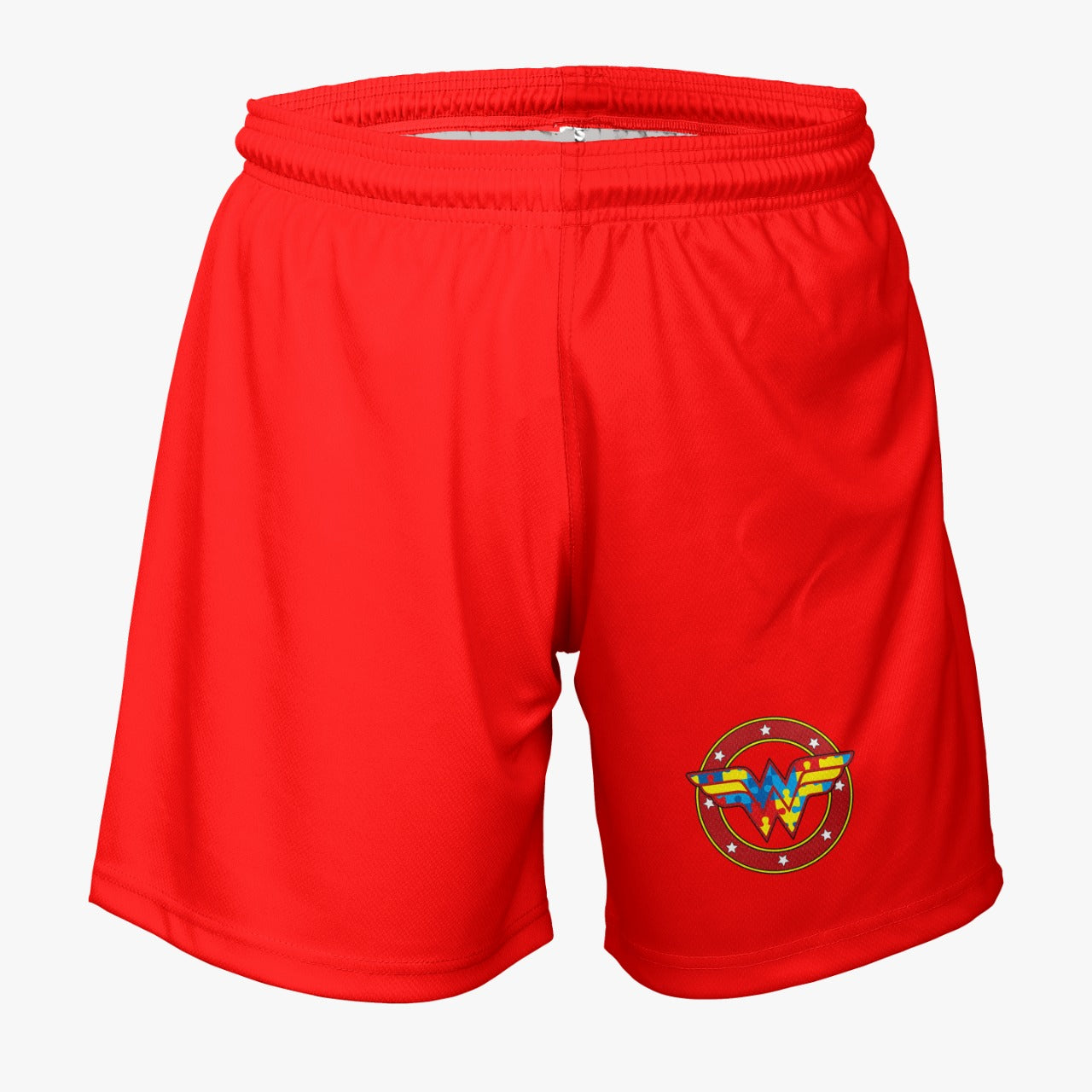 Team Autism Wonderwoman Dri Tech Stretch Training Shorts {Red}