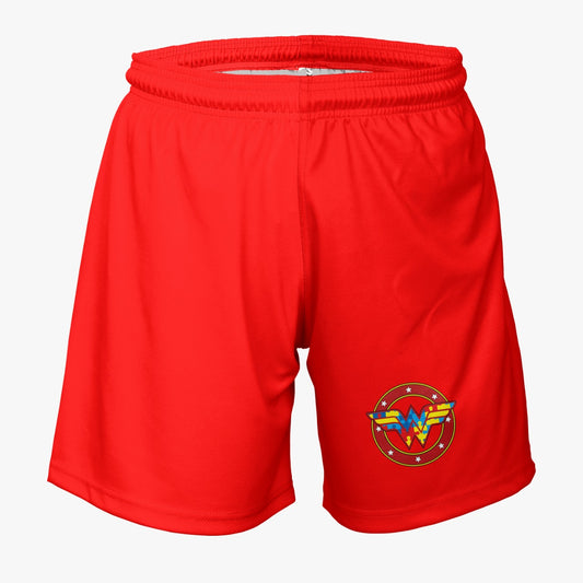 Team Autism Wonderwoman Dri Tech Stretch Training Shorts {Red}