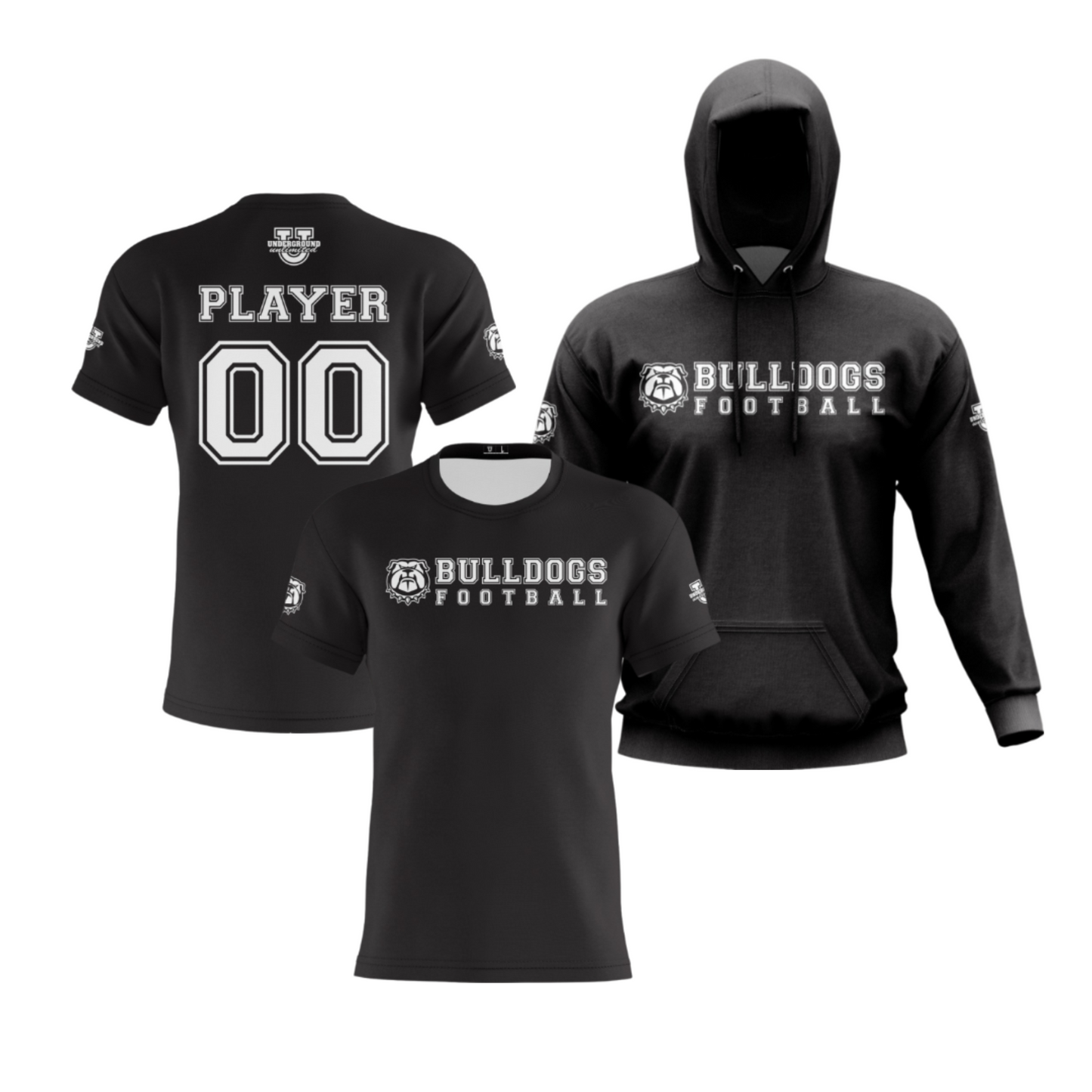 North Caroline Performance Apparel ~ Bulldogs Football {Black}