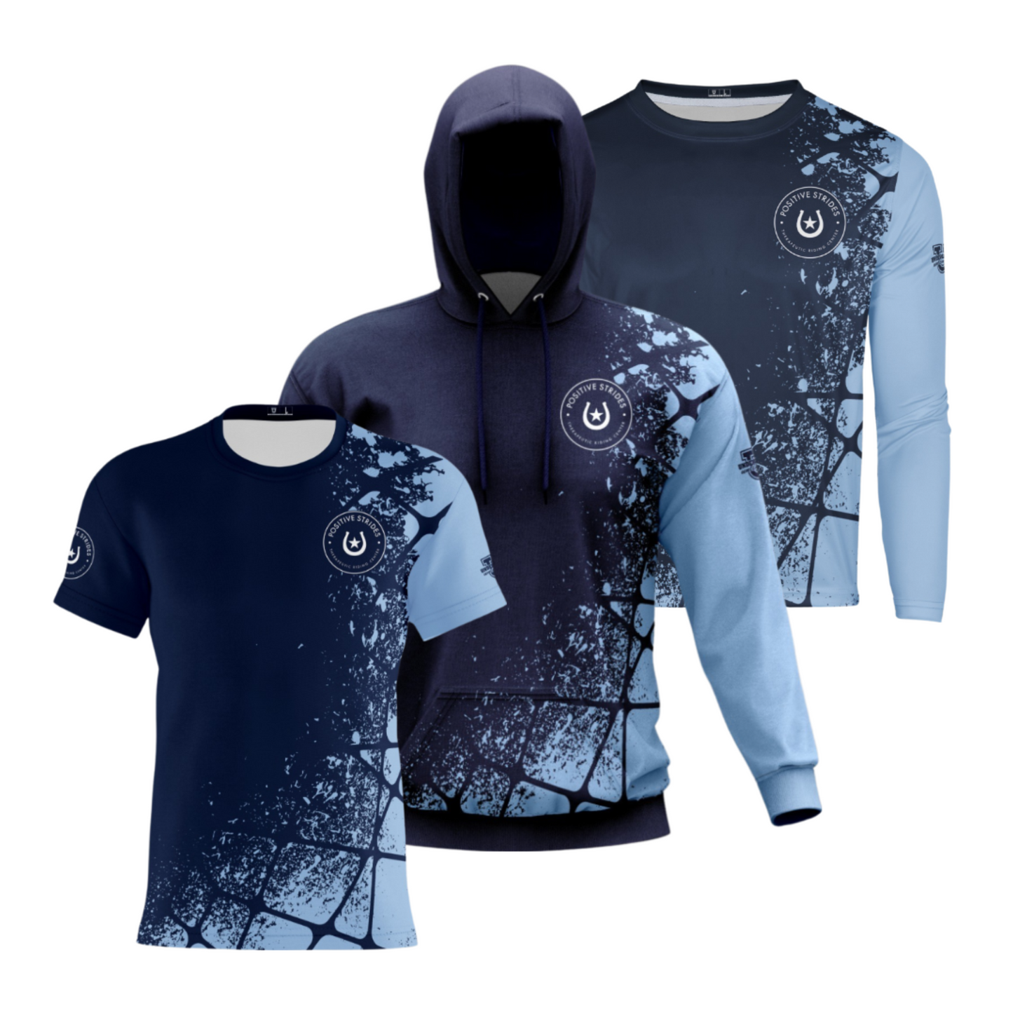 Positive Strides Performance Apparel ~ Navy Columbia Geo Splatter Collection
