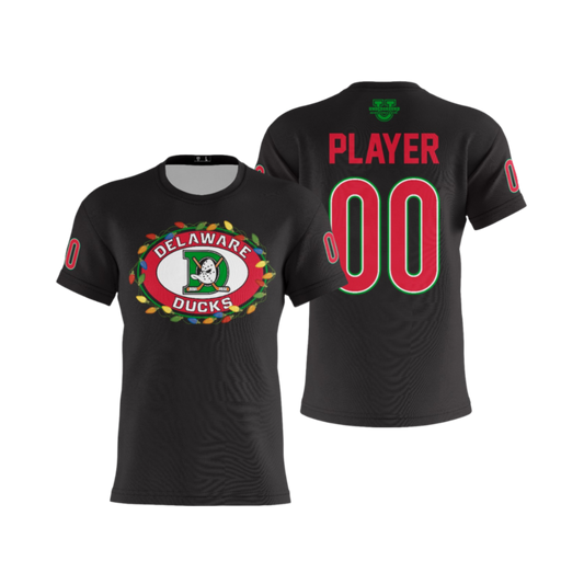 Delaware Ducks Performance Dri Tech Apparel ~ Holiday Lights {Solid Black}