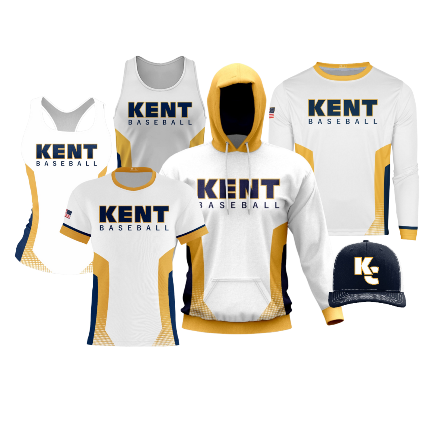 Kent County Little League Performance Dri Tech Apparel ~ Jersey Replica {White}