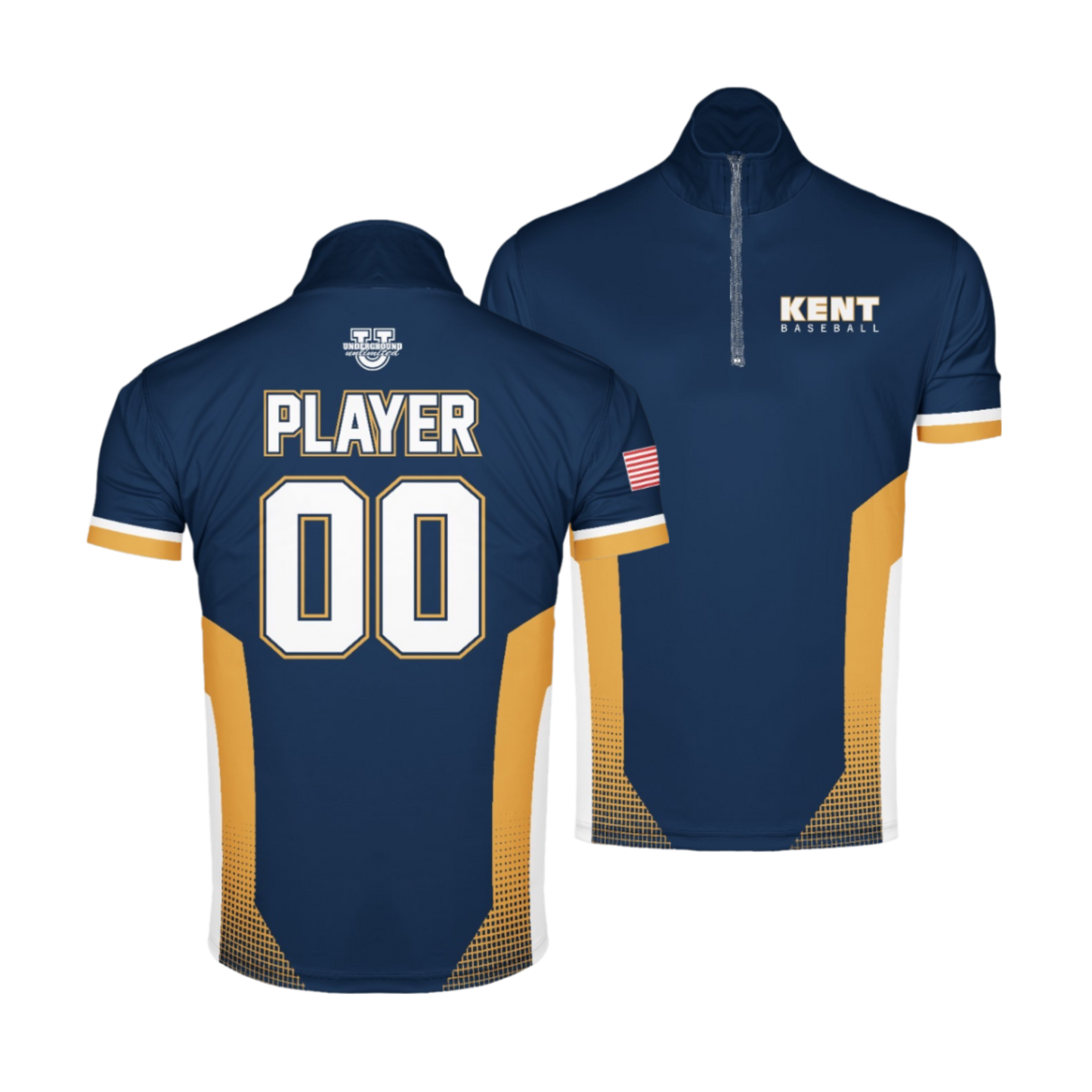 Kent County Little League Tech Performance 1/4 Zip Pullover BP Jacket ~ Jersey Replica {Navy}