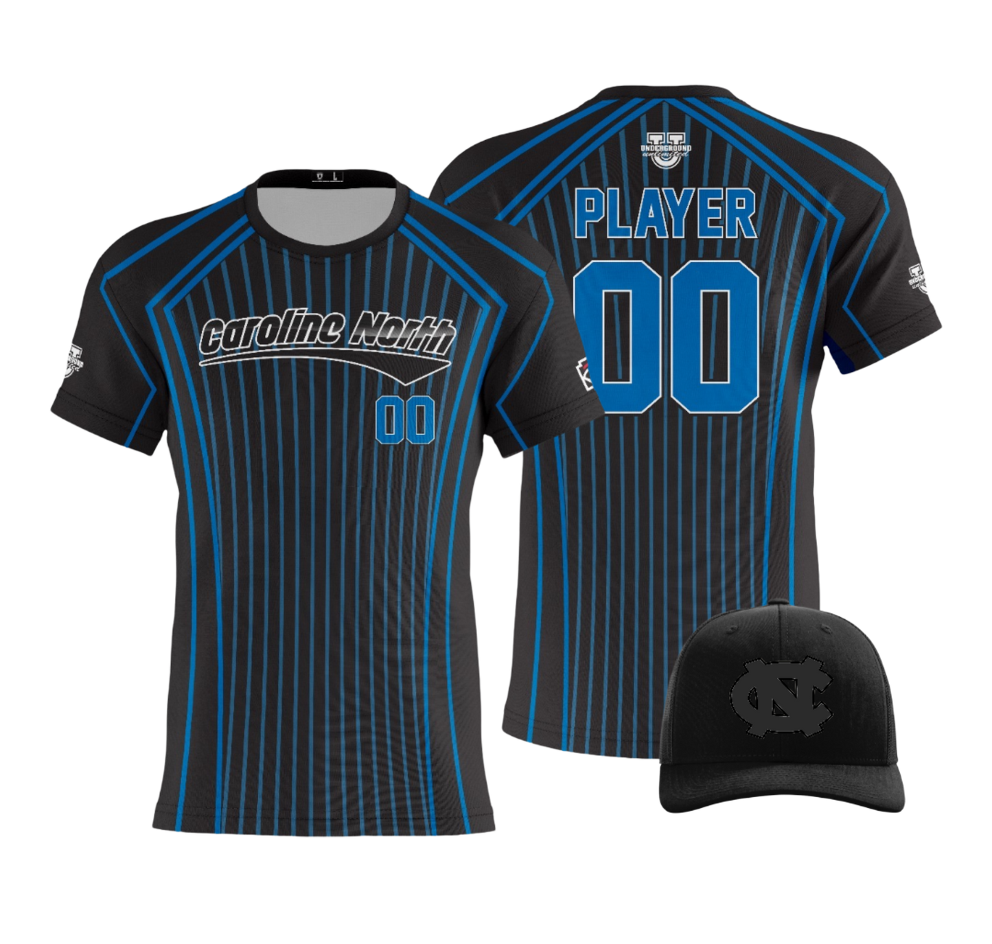 Caroline North Performance Dri Tech Design ~ Solid Black w Royal Details
