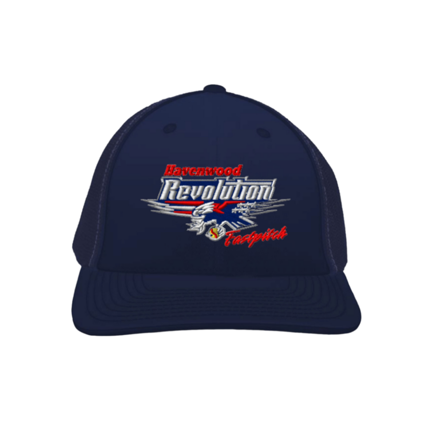 Havenwood Revolution Logo Embroidered Hat ~ Navy (FlexFit OR Snapback)