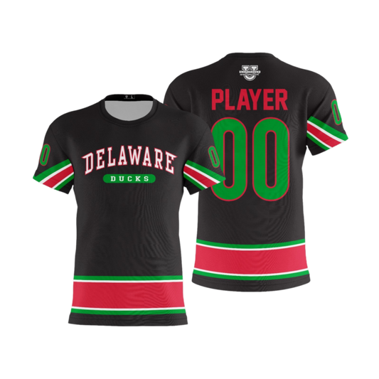 Delaware Ducks Performance Dri Tech Apparel ~ Holiday Lights {Black Stripes}