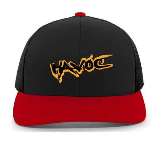 Havoc Logo Embroidered Hat ~ Black and Red