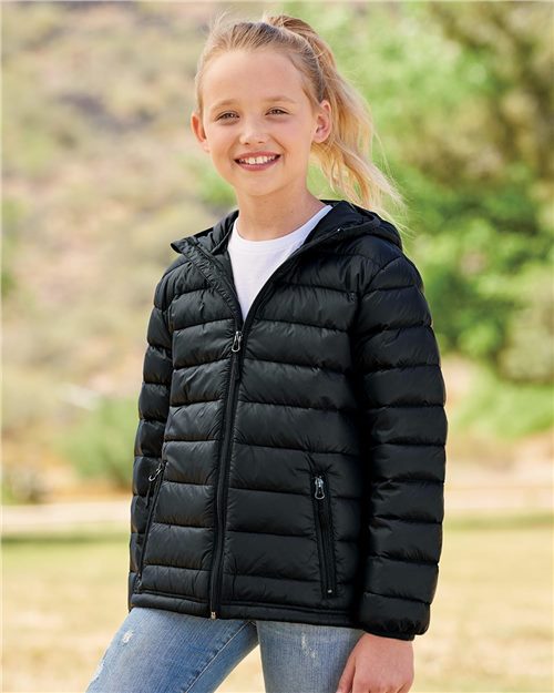 Oak Crest Youth 32 Degrees Packable Hooded Down Jacket ~ Black