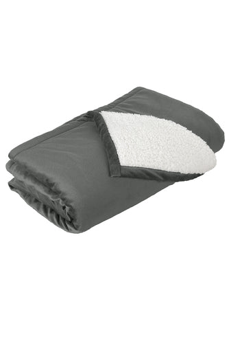 Raptors Mountain Lodge Sherpa Lined Blanket ~ Grey