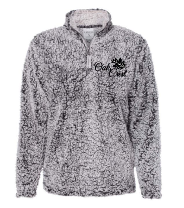 Oak Crest J. America Women's Epic Sherpa 1/4 Zip Pullover ~ Black Heather