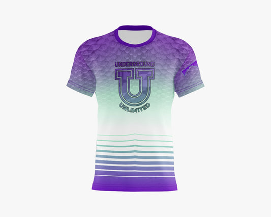 Underground Men's Short Sleeve Fluorescent Fish Scale Shirt