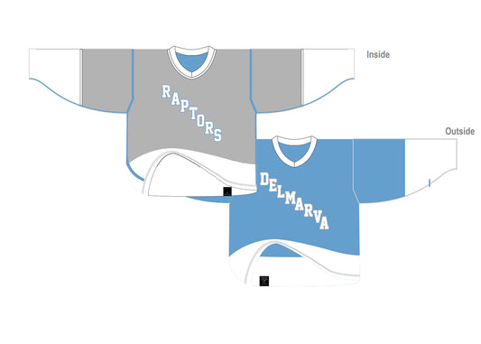 Delmarva Raptors Official Reversible Practice Jersey - Blue/Grey