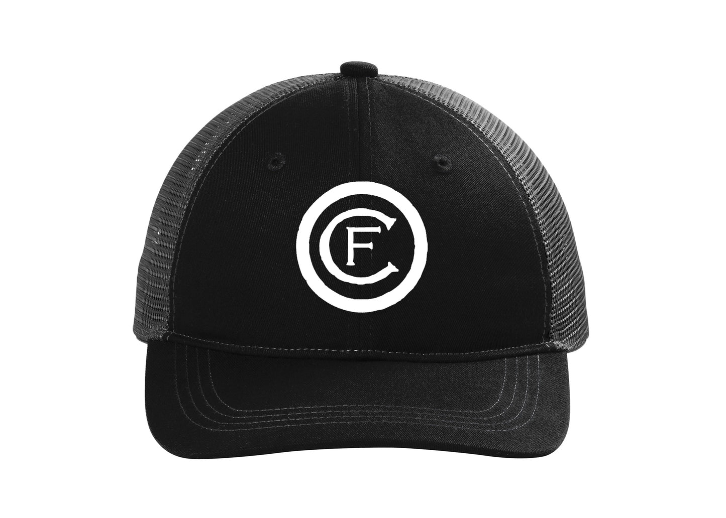 Oak Crest Unstructured Snapback Trucker Cap ~ Black/Grey Steel