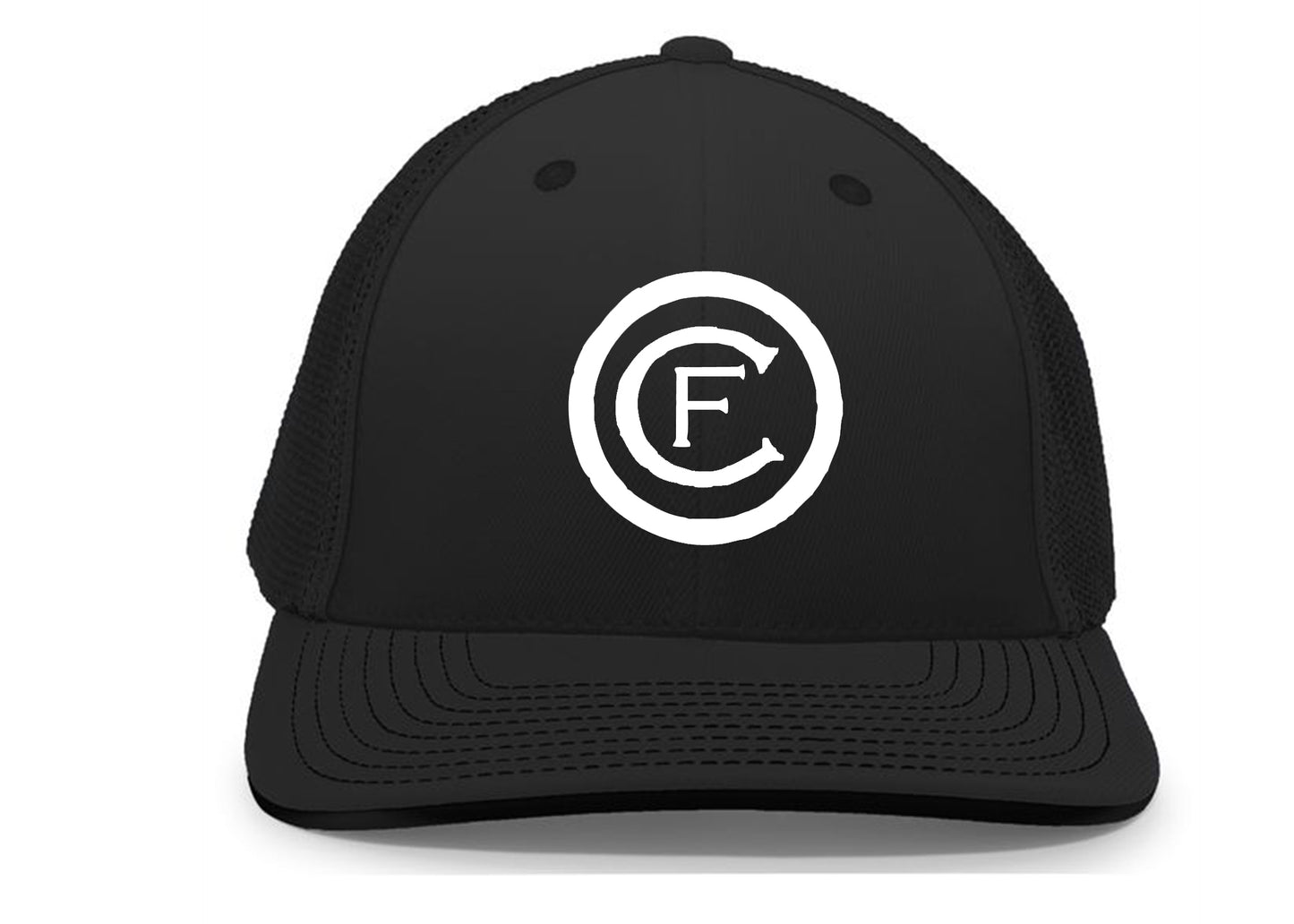 Oak Crest Logo Embroidered Structured Hat ~ All Black