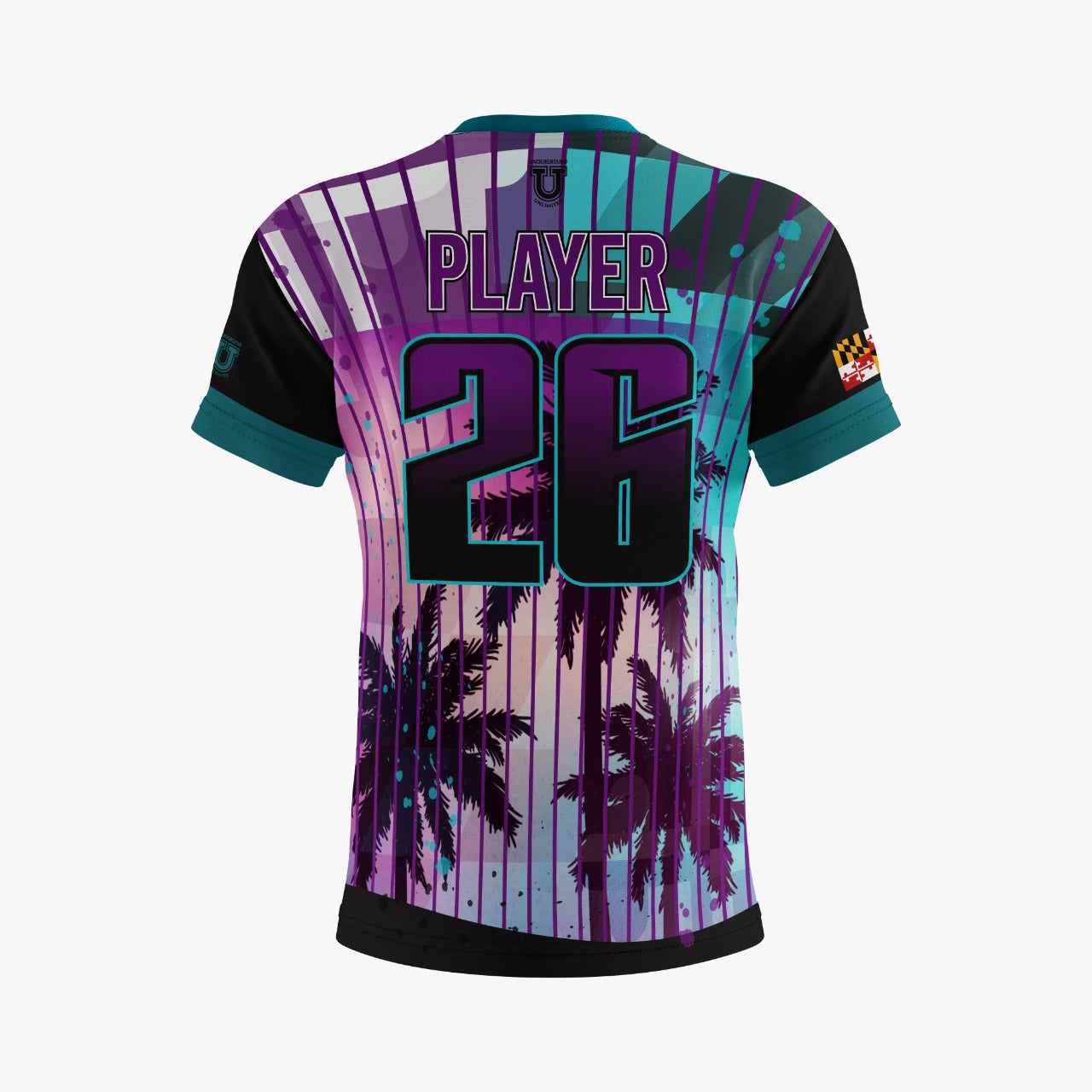UU MD Integrity Performance Dri Tech Shirt ~ Myrtle Palms and Stripes