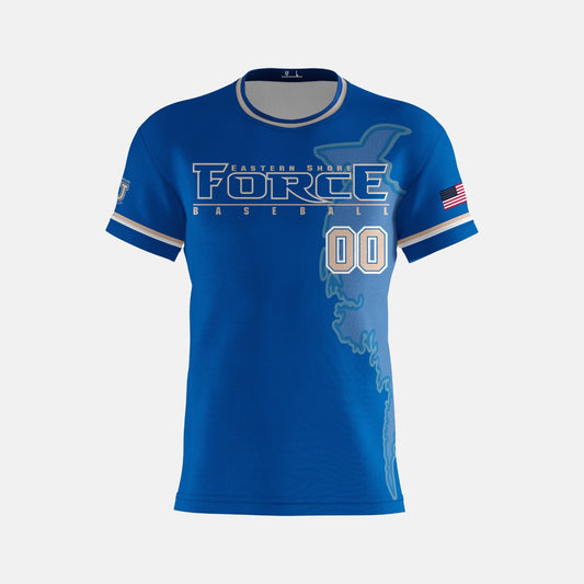 Eastern Shore Force Performance Dri Tech Shirt ~ Force Blue Delmarva Fade