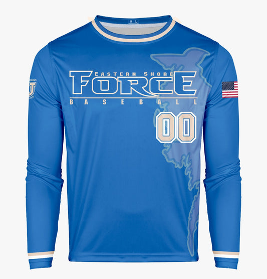 Eastern Shore Force Pro Performance Sun Long Sleeve ~ Force Blue Delmarva Fade