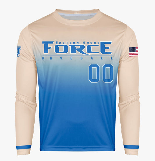 Eastern Shore Force Pro Performance Sun Long Sleeve ~ Force Blue to Gold Fade
