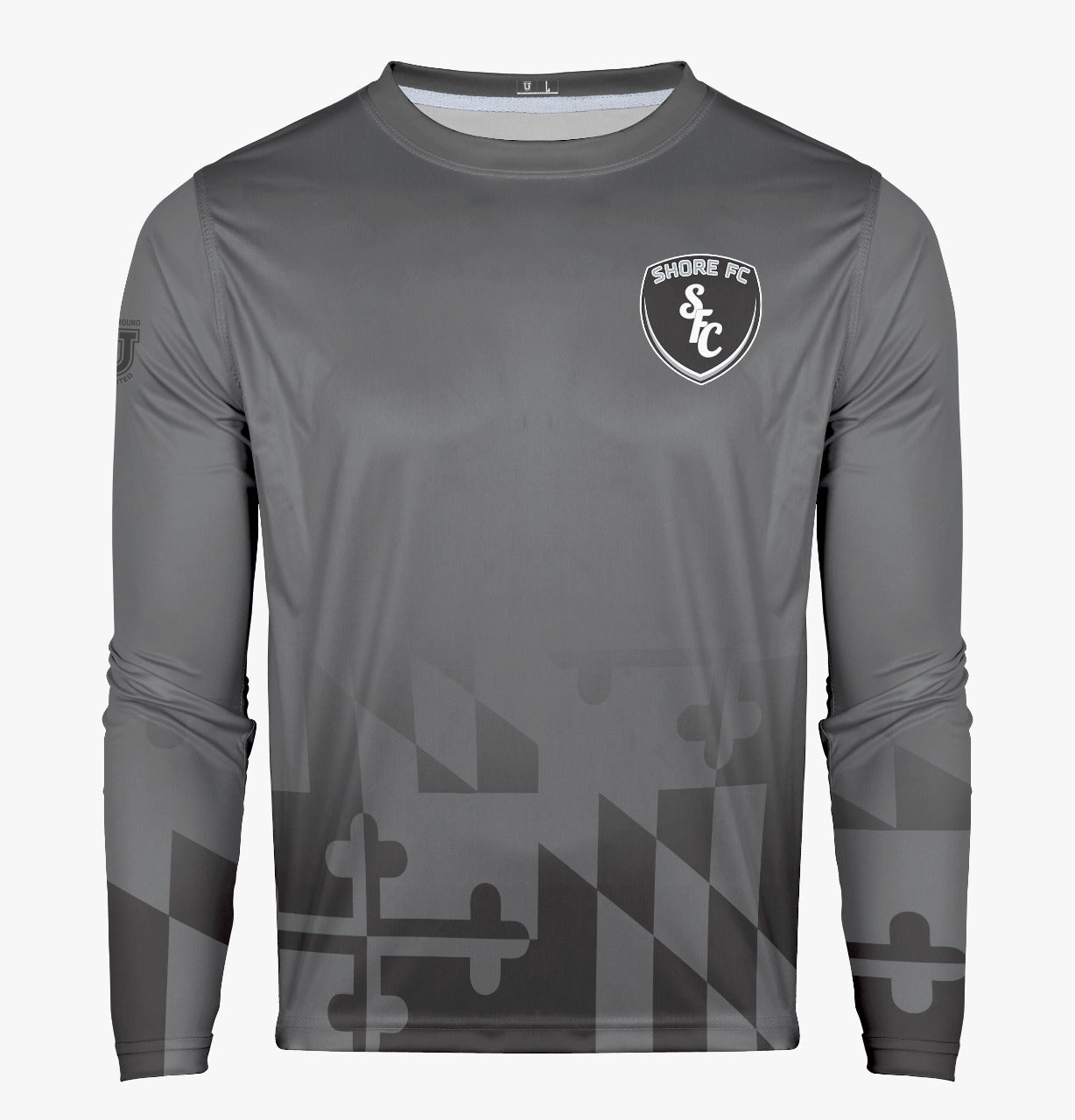 Shore FC Pro Performance Sun Long Sleeve ~ MD Flag Bottom Fade to Grey