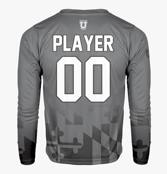 Shore FC Pro Performance Sun Long Sleeve ~ MD Flag Bottom Fade to Grey