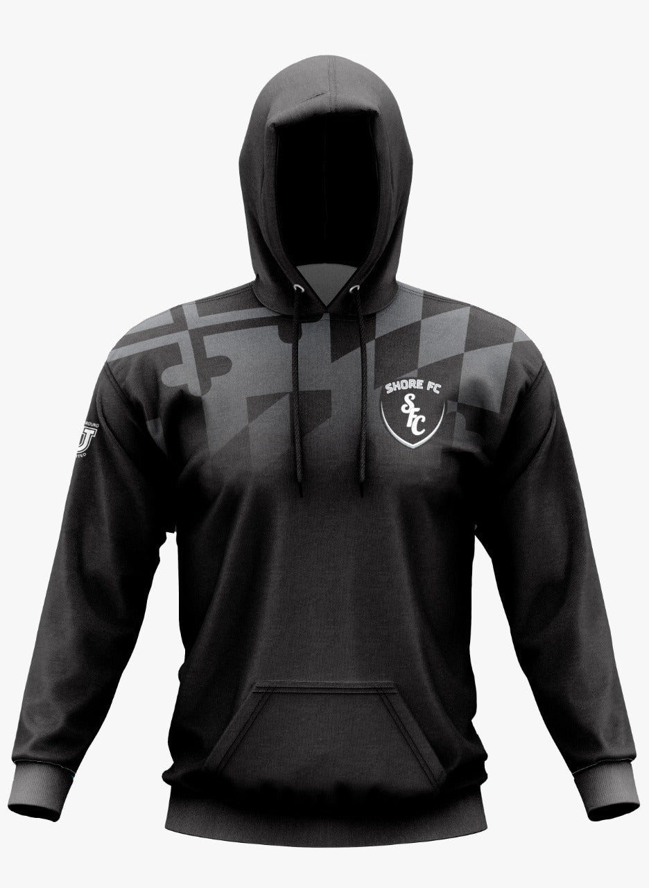 Shore FC Performance Hoodie ~ MD Flag Top Fade To Black