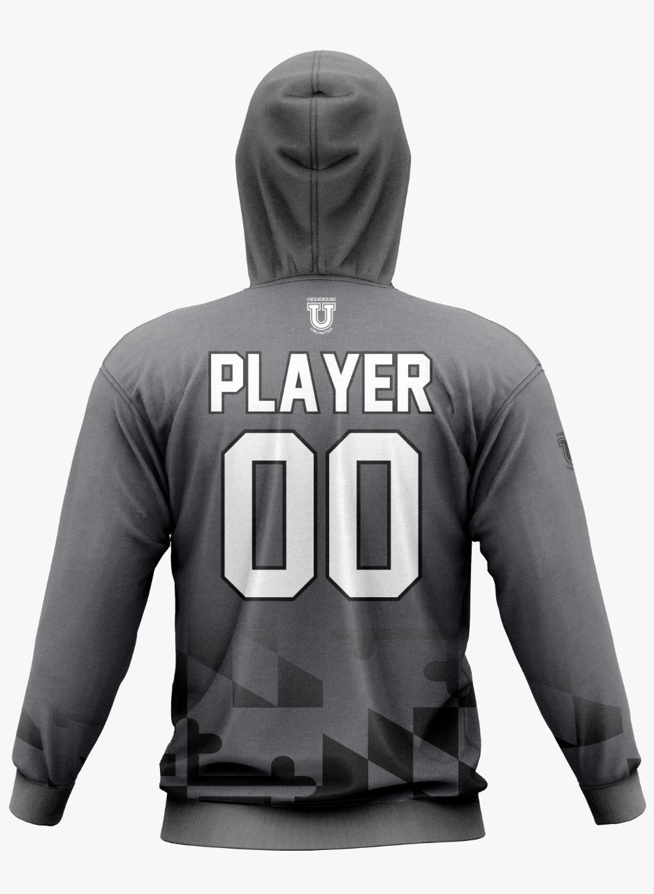 Shore FC Performance Hoodie ~ MD Flag Bottom Fade to Grey