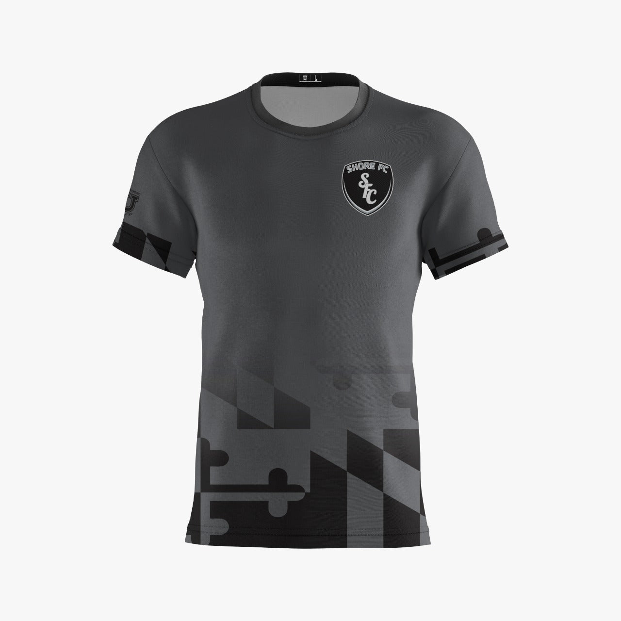 Shore FC Performance Dri Tech Shirt ~ MD Flag Bottom Fade to Grey