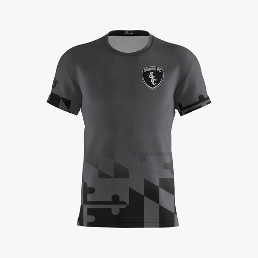 Shore FC Performance Dri Tech Shirt ~ MD Flag Bottom Fade to Grey