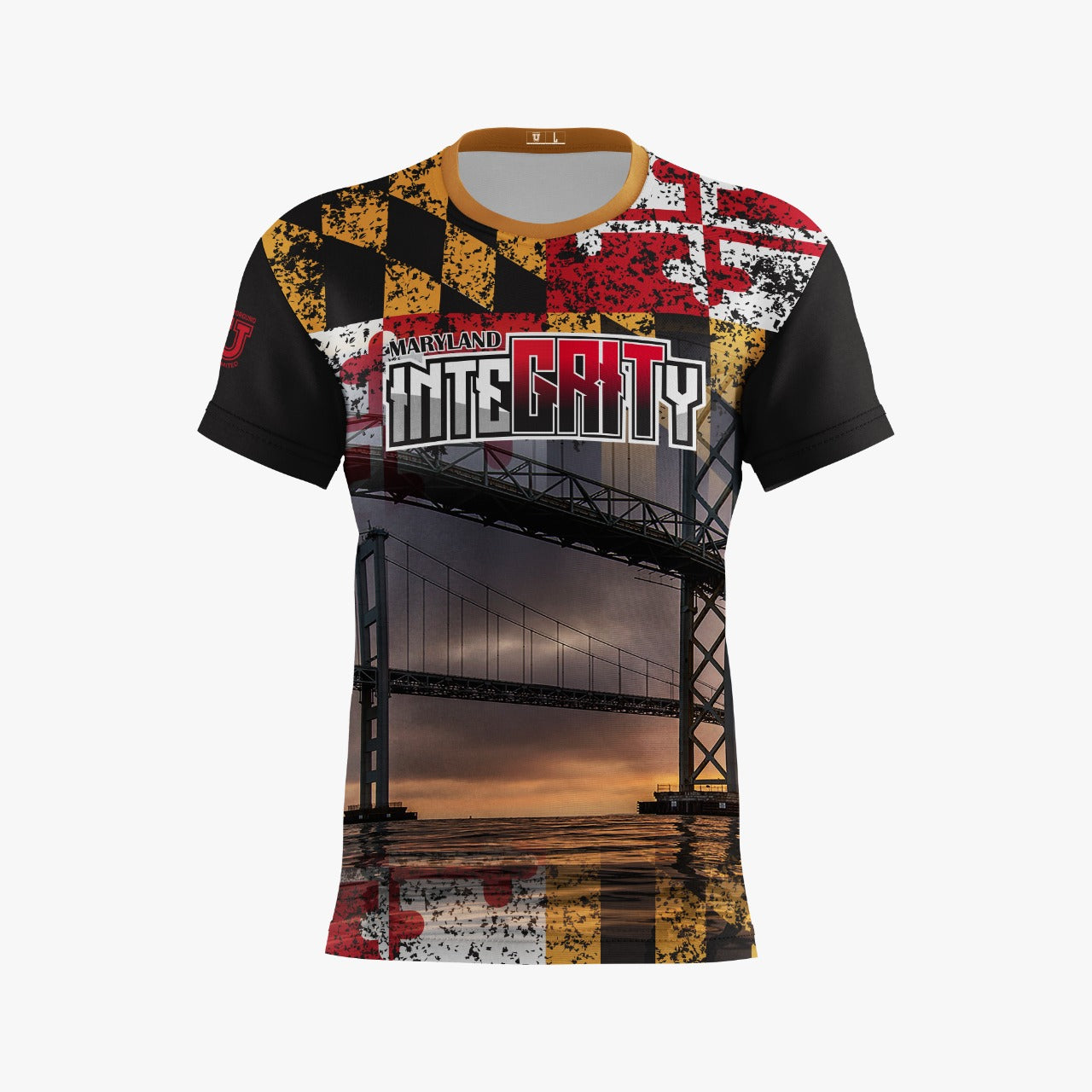 UU MD Integrity Performance Dri Tech Shirt ~ Bay Bridge MD Flag Fade