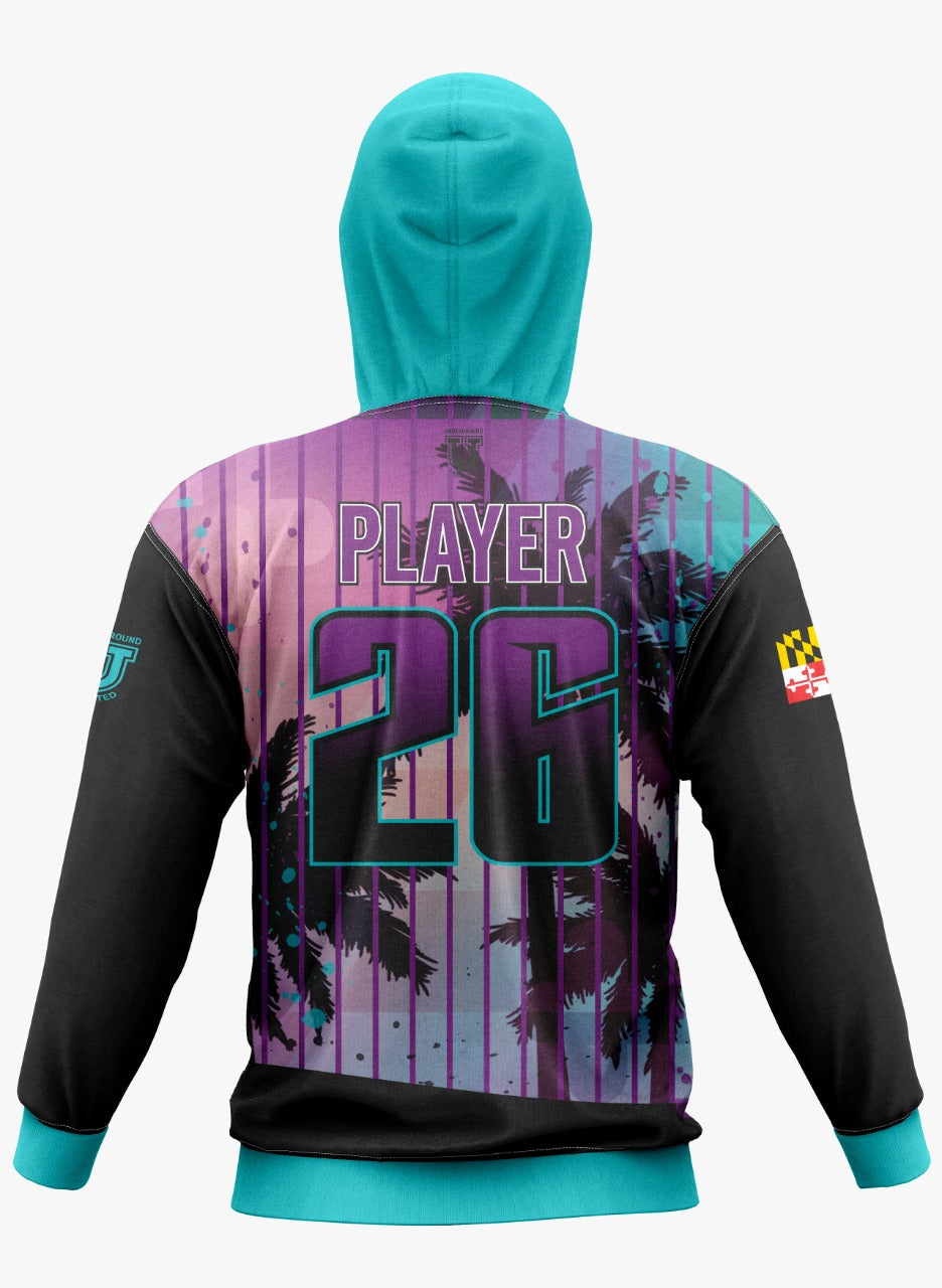 UU MD Integrity Performance Hoodie ~ Myrtle Palms and Stripes