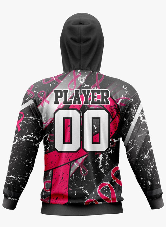 UU MD Integrity Performance Hoodie ~ Black Distressed Breast Cancer