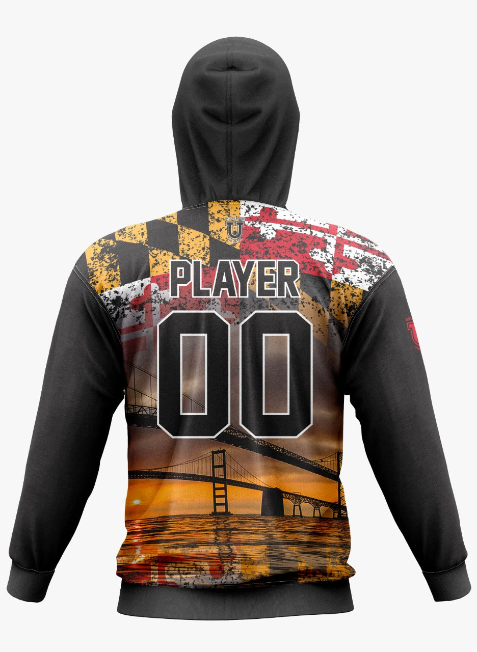 UU MD Integrity Performance Hoodie ~ Bay Bridge MD Flag Fade