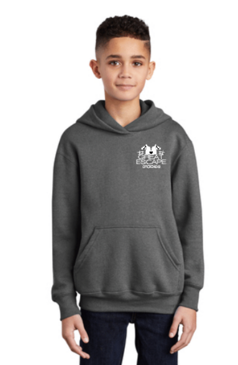 Great Escape Embroidered Core Fleece Pullover Hooded Sweatshirt ~ Youth