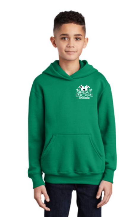 Great Escape Embroidered Core Fleece Pullover Hooded Sweatshirt ~ Youth