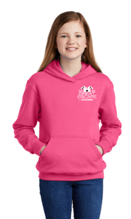 Great Escape Embroidered Core Fleece Pullover Hooded Sweatshirt ~ Youth
